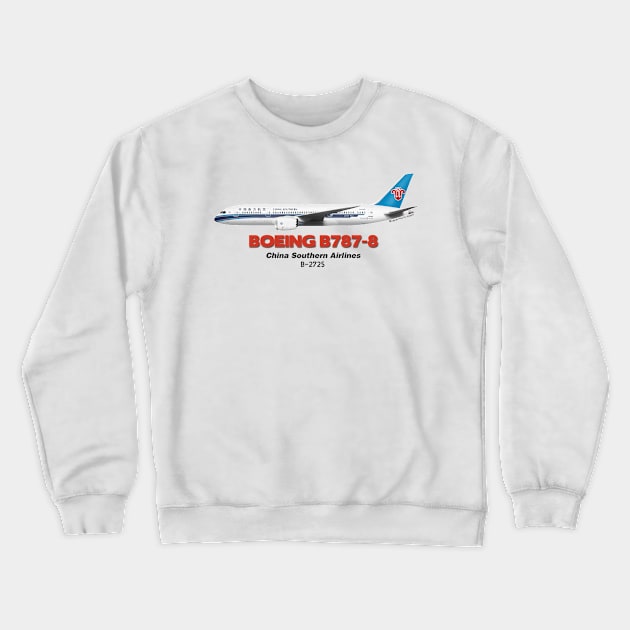 Boeing B787-8 - China Southern Airlines Crewneck Sweatshirt by TheArtofFlying